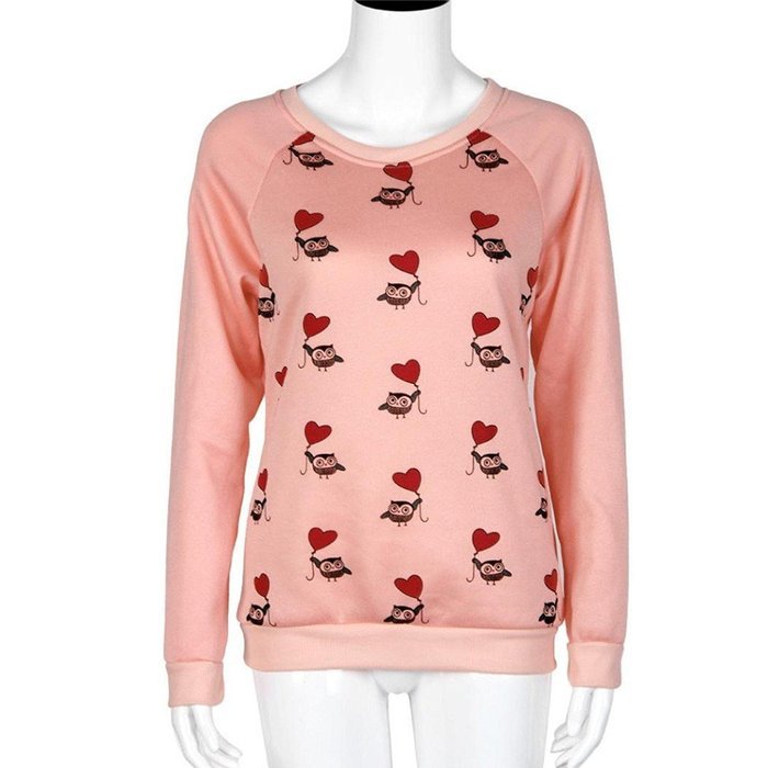 Blouse,Morecome Women Long Sleeve Cute Owl Print T-Shirt Tops Casual Blouse N15