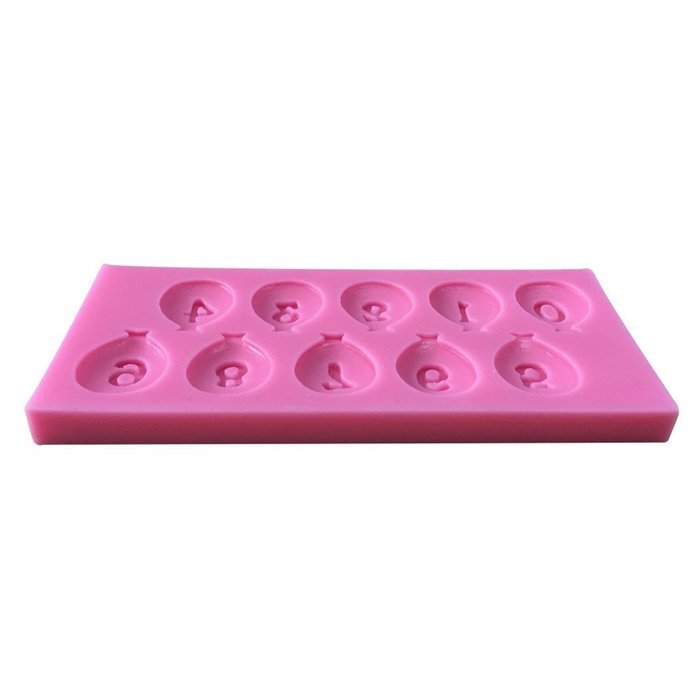 LYNCH 0-9 Number Balloon Shape Fondant Cake Decorating Tools Candy Mold,Pink N3