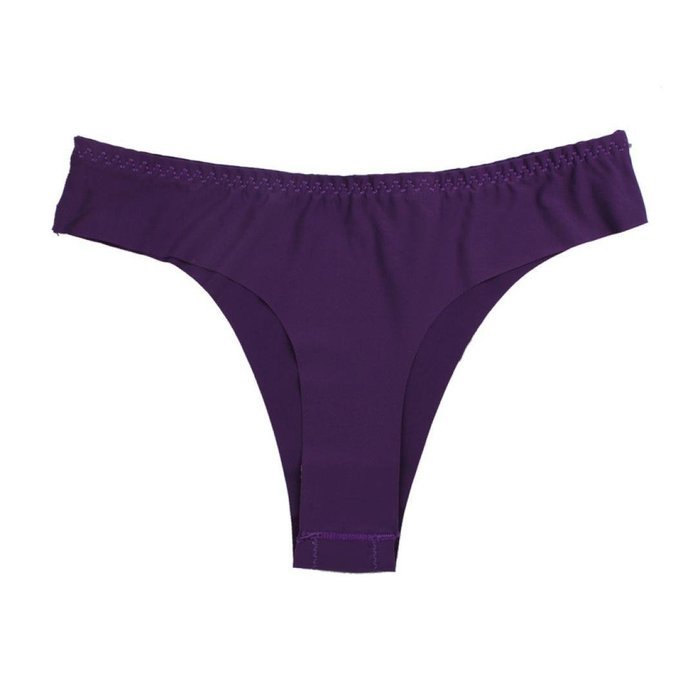 Underswear Laimeng, Hot Women Invisible Underwear Thong Cotton Spandex Gas Seamless Crotch (Purple) N6