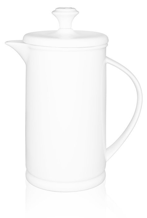 The French Press Coffee Company Porcelain & Stainless Steel Bow-handle French Press - Borders Orange N9