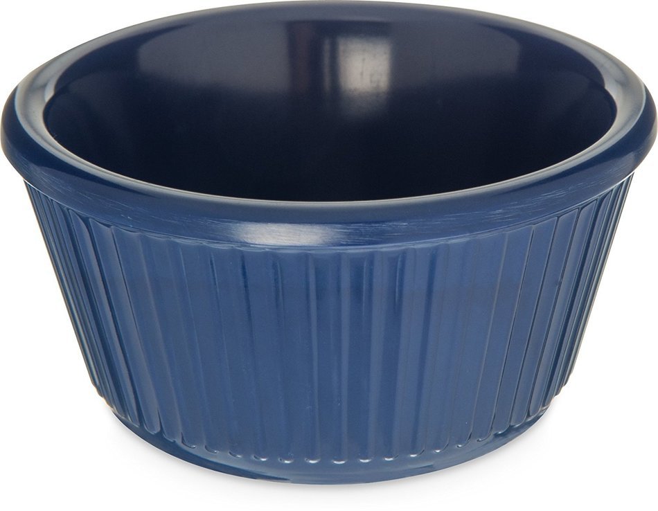 Carlisle S28760 Melamine Fluted Ramekin, 4 oz Capacity, 1.78" Height, Cobalt Blue (Case of 48) N2