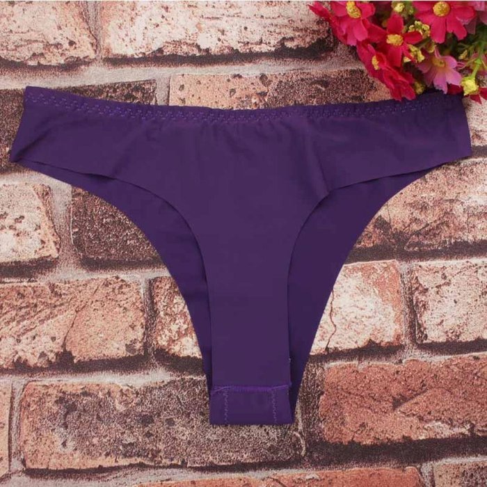 Underswear Laimeng, Hot Women Invisible Underwear Thong Cotton Spandex Gas Seamless Crotch (Purple) N15