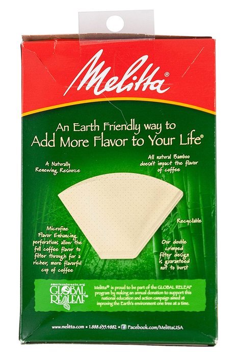 Melitta Bamboo Coffee Filters, #4, Count 40, 3-pack (120 cone filters in total) N3