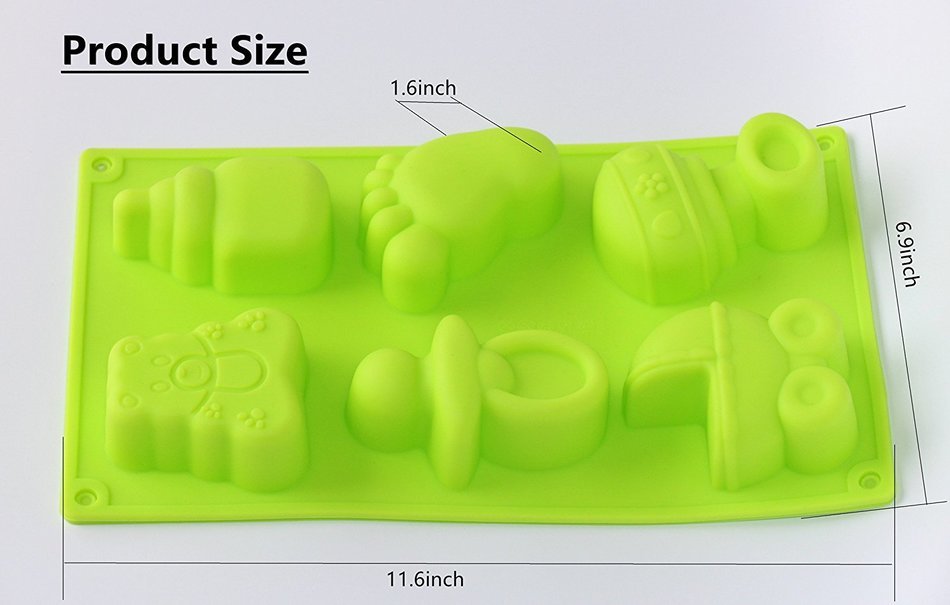 6-Cavity Pacifiers Feet Bottles Silicone Cake Molds DIY Creative Cake Mold Chocolate Mold Candy Mold(Random Color... N5