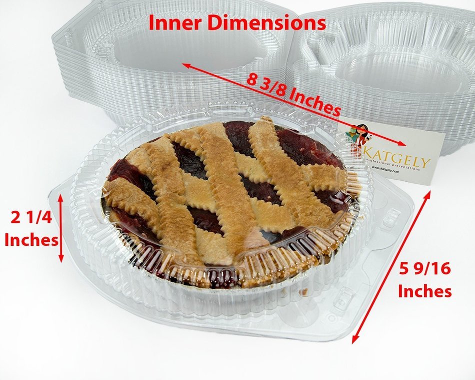 Katgely 8 Inch Plastic Pie Containers With Deep Dome (Pack of 20) N9