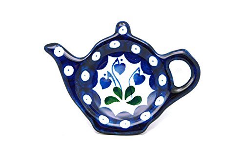 Polish Pottery Tea Bag Holder - Bleeding Heart