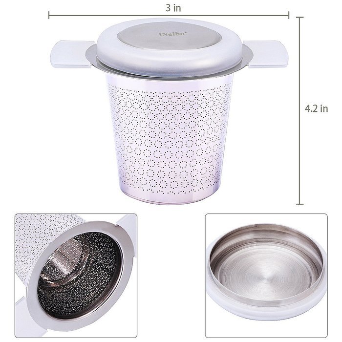iNeibo Tea Infuser - Perfect for Single Cup of Extra Fine Loose Leaf Tea - Brew-in-Mug Strainer Steeper instead... N18