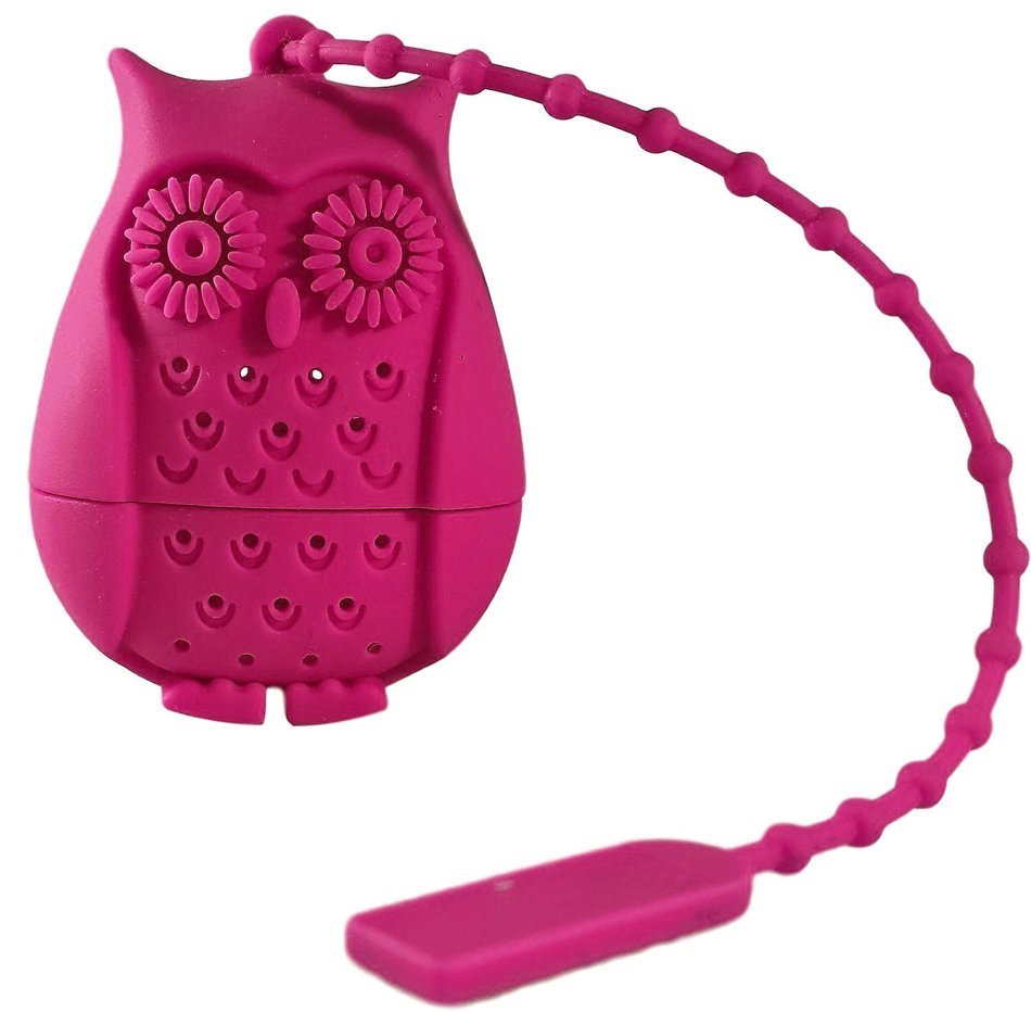 Beauty Clubs Best Silicone Strainer Owl Tea Infuser Funny Tea Filters (Rose Red) N3