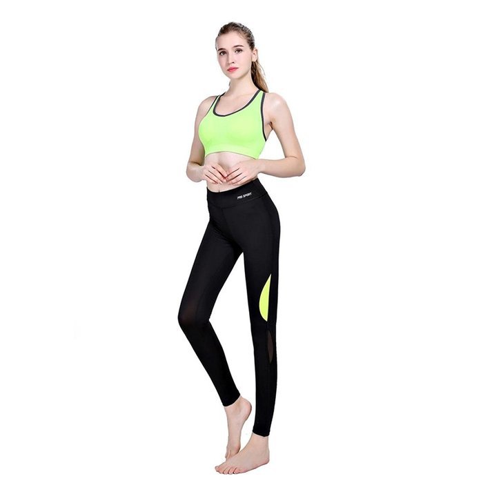 PHOTNO Women Sports Trouser Yoga Mesh Workout Gym Leggings Fitness Athletic Pants N4