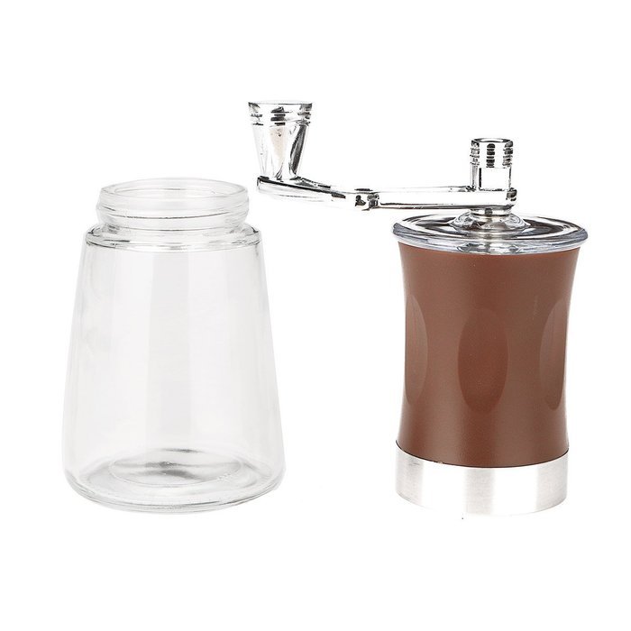 SOLOOP Hand-Crank Coffee Bean Grinder Stainless Steel & ABS & Glass Manual Burr Coffee Mill Grinder