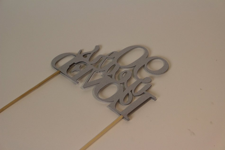 All About Details Silver 90-Years-Loved Cake Topper N3