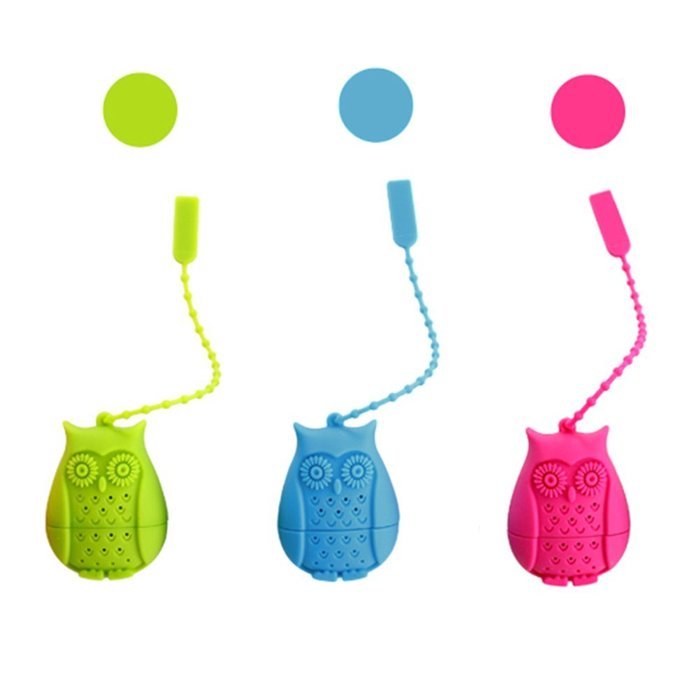 Beauty Clubs Best Silicone Strainer Owl Tea Infuser Funny Tea Filters (Rose Red) N5