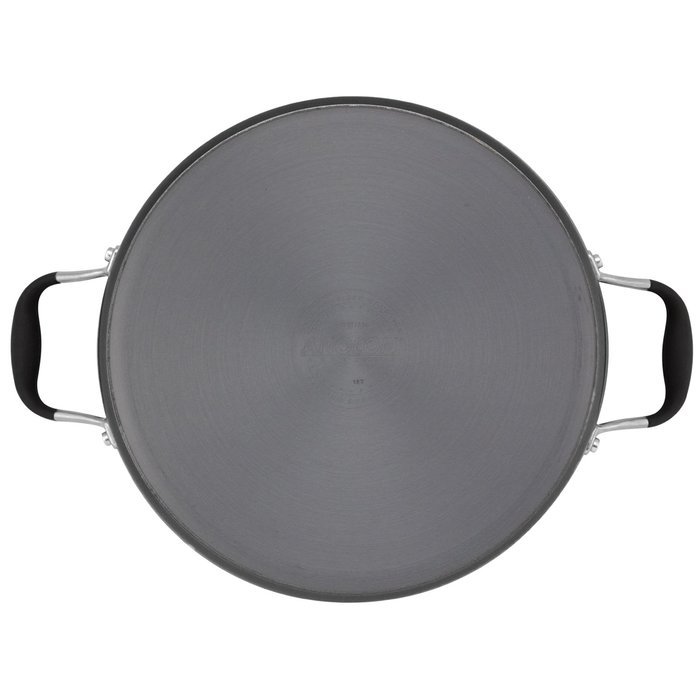 Anolon Advanced Hard Anodized Nonstick 5-1/2-Quart Covered Braiser with Rack. Gray N2