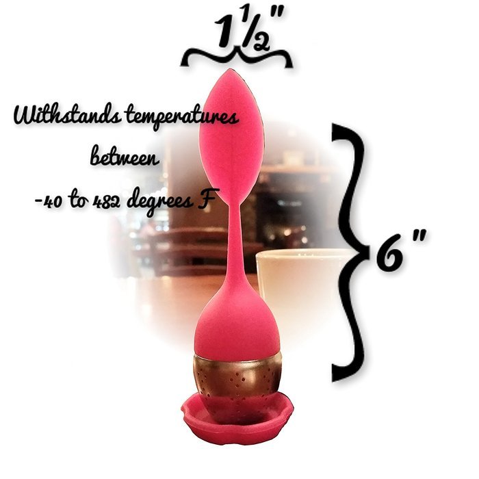 4-Pack Cozy Brew Loose Leaf Silicone Stainless Steel Tea Infuser with Drip Tray N4