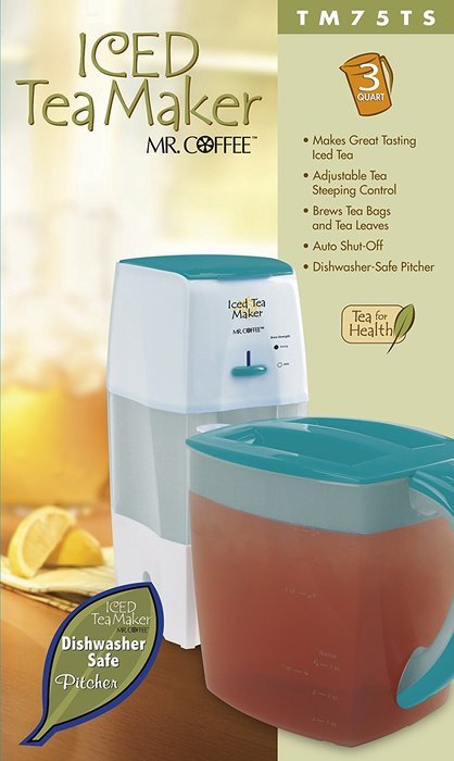 Mr. Coffee TM75TS Fresh Tea Iced Tea Maker, Teal N3