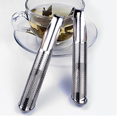 2 pack Tea Commission Tea Infuser Steeper Strainer Stick Pipe Extra Fine Mesh Stainless Steel Filter for Loose... N3