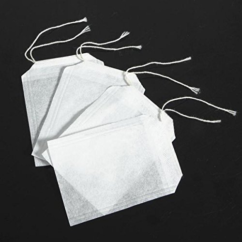 HARULU 100 pcs Empty Teabags String Heat Seal Filter Paper Herb Loose Tea Bags N7