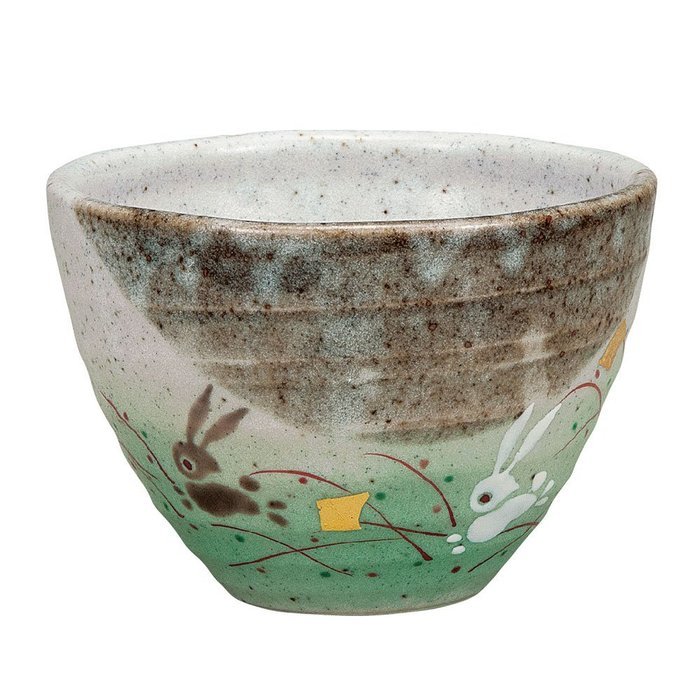 Kutani Yaki(ware) Japanese Yunomi Tea Cup Rabbit