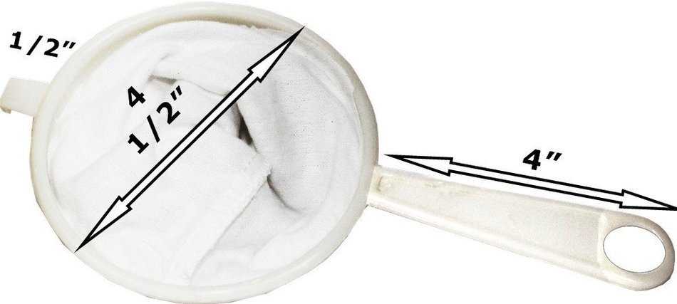 Cloth Coffee or Tea Strainer. Plastic Handle. Economy priced. Pack of 3