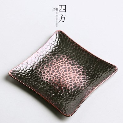 CCWY Large hand-carved hammer Tin coaster copper art coaster Cup pot holding saucer Taiwan tea zero allocation... N7