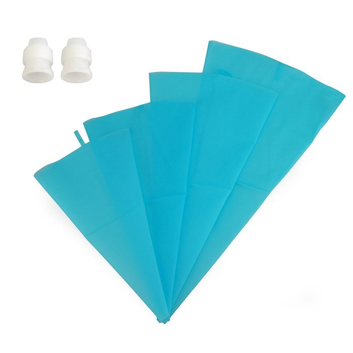 MIREN 4 Size Icing Bag Set, Cake Decorate Tool, Silicone Reusable Decorating Pastry Bags, Blue N5