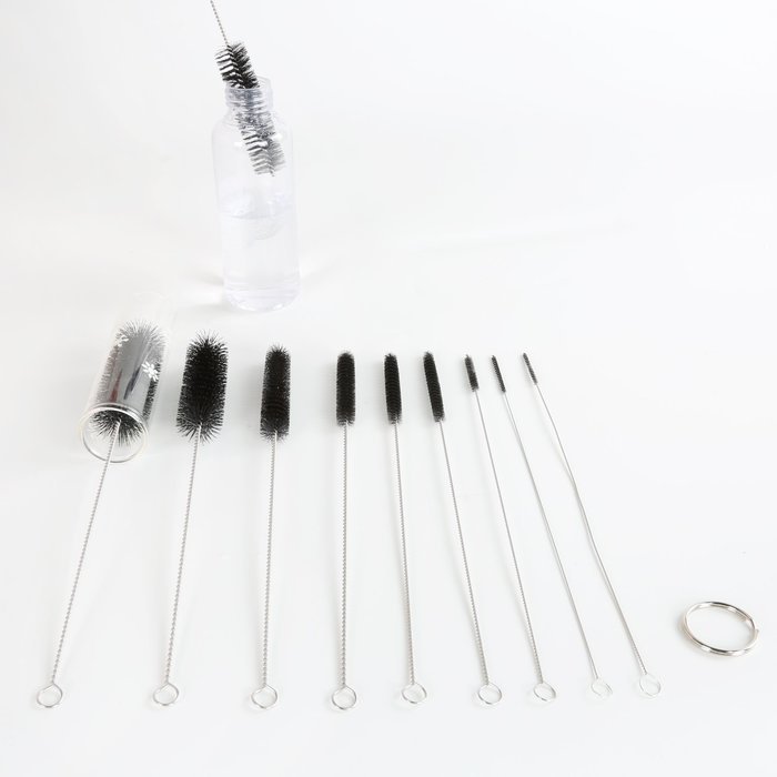 NATIONALMATER Bottle Cleaning Brushes, Cleaning Brush, Cleaner for Narrow Neck Bottles Cups with Hook, Set of 10 N15