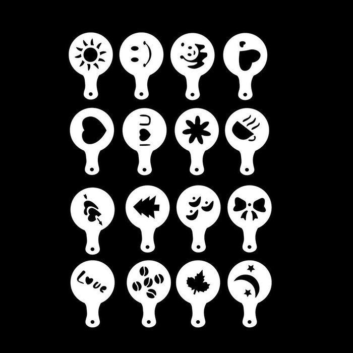 16pc set coffee stencil