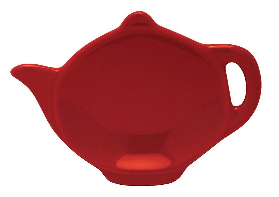 HIC Teapot-Shaped Tea Bag Holder and Resting Caddy, High-Fired Ceramic, Sage Green, 4.5-Inches N2