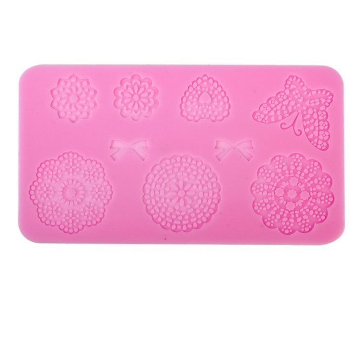 DIY Fondant Cake Lace Sugar Craft Mat Cake Texture Mold Pink N6
