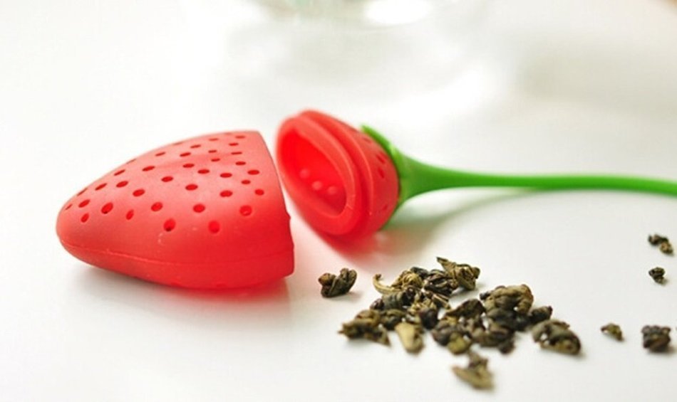 Ved-Mart&copy; Silicone Tea Infusers Fine Filter 3 Sets In One, Super Cute Strawberry Design Red, Teapot Teacup Tea-filter N5
