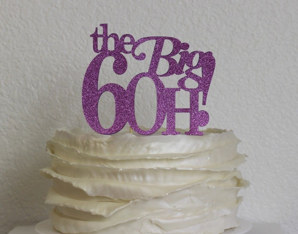 All About Details Purple The Big 6OH! Cake Topper N2