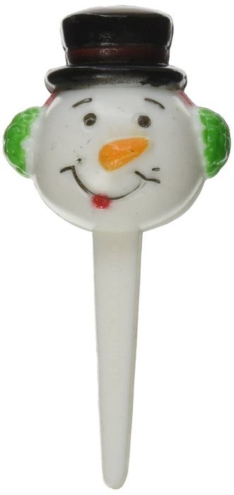 Oasis Supply - 24 Christmas Cupcake Cake Toppers plus Bonus 50 Free Fun Stickers (Penguin w/ Scarf Ring) N7