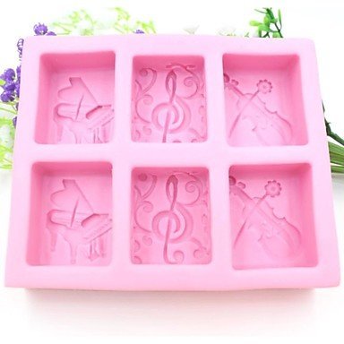 Y&XL&H Piano Guitar Notes Shaped Fondant Cake Chocolate Silicone Mold Cake Decoration Tools,L13.7cmW11.6cmH2.8cm N4