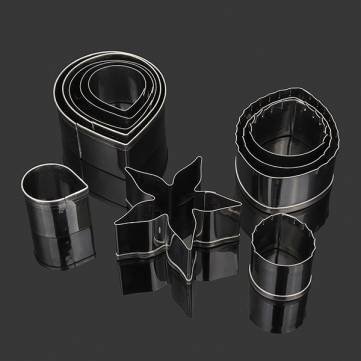 UR Bakeware 3 Set 11Pcs Rose Cookie Cutter Stainless Steel Cake Mold Petal Calyx Leaf Mould N6
