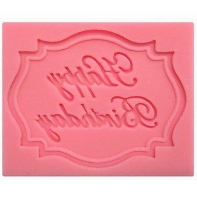 Y&XL&H Happy Birthday Shaped Fondant Cake Chocolate Silicone Mold,Cupcake Decoration Tools,L7.3cmW5.6cmH0.7cm