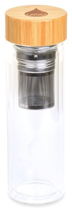 Define Bottle Bamboo Glass with Tea Infuser Edition