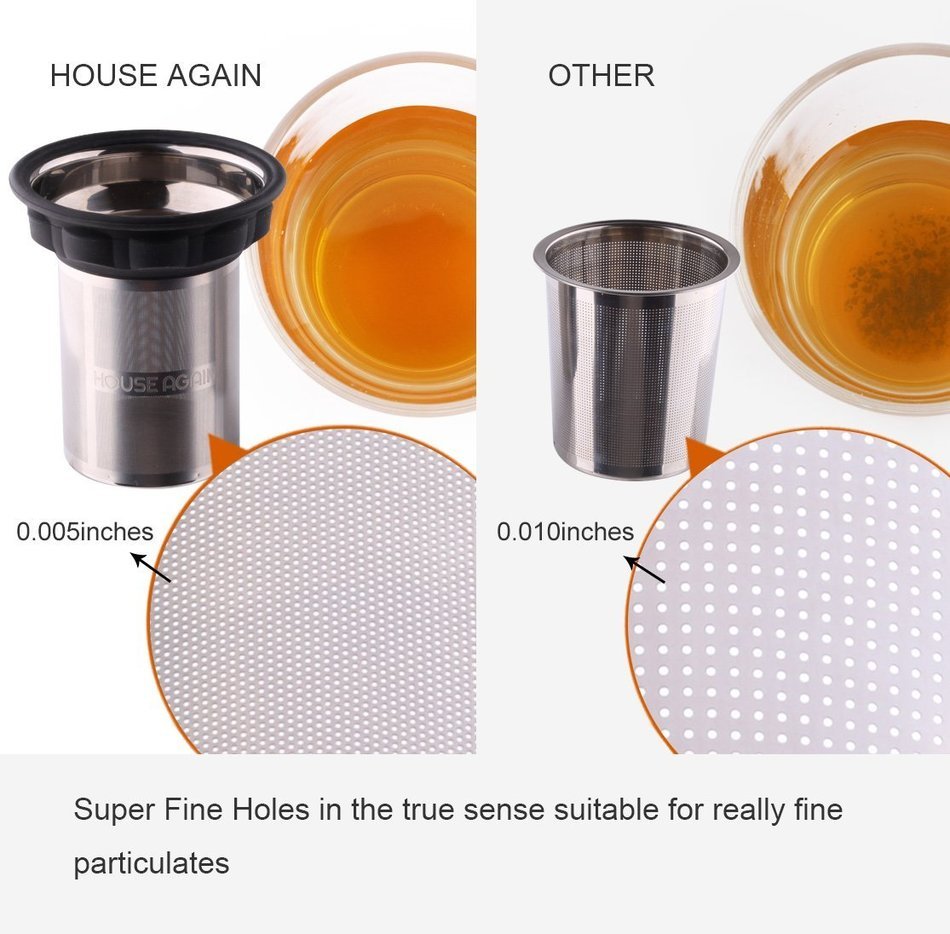 Loose Tea Infuser Filter Extra Fine Mesh Stainless Strainer Steeper Basket for Brewing Steeping Loose Leaf Tea... N6