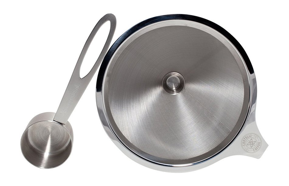 Castelli Coffee Paperless Pour Over Coffee Dripper | Stainless Steel Reusable Coffee Filter | Hand Drip Coffee... N5