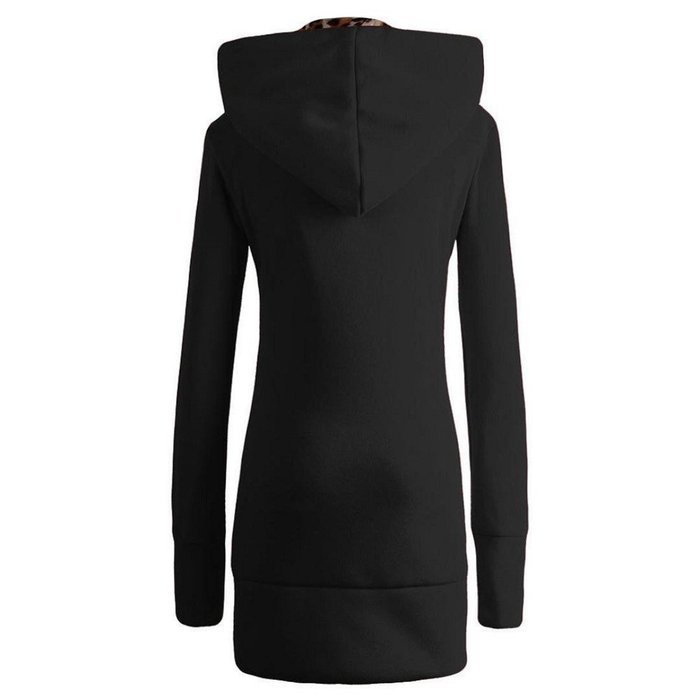 Coat,Morecome Women Plus Velvet Thickened Hooded Sweater Leopard Zipper Coat N17