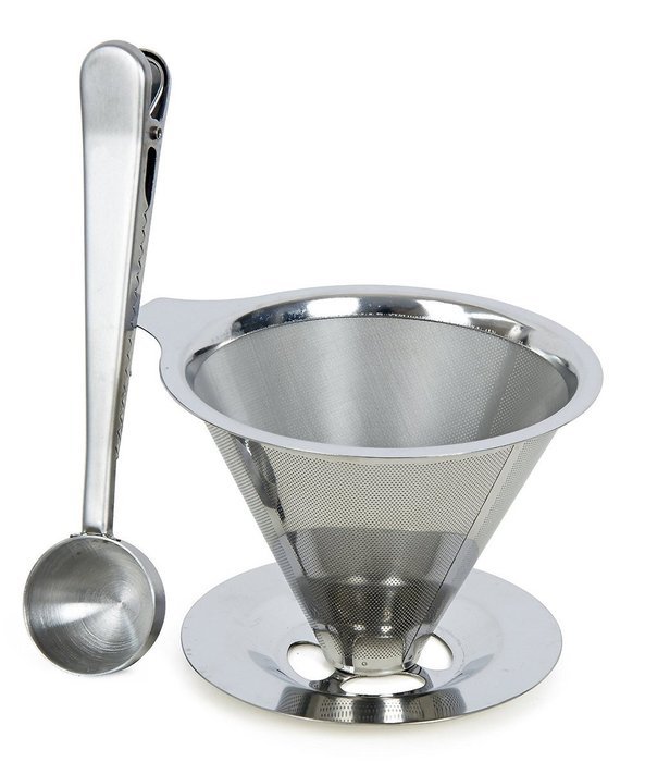 Stainless Steel Coffee Filter with Cup Stand,Reusable Paperless Pour Over Coffee Dripper and Measuring Coffee... N11