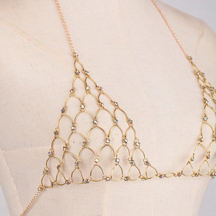 Underwear, PHOTNO The New Fashion Rhinestone Bra Body Necklace Chain Bikini Chain N10