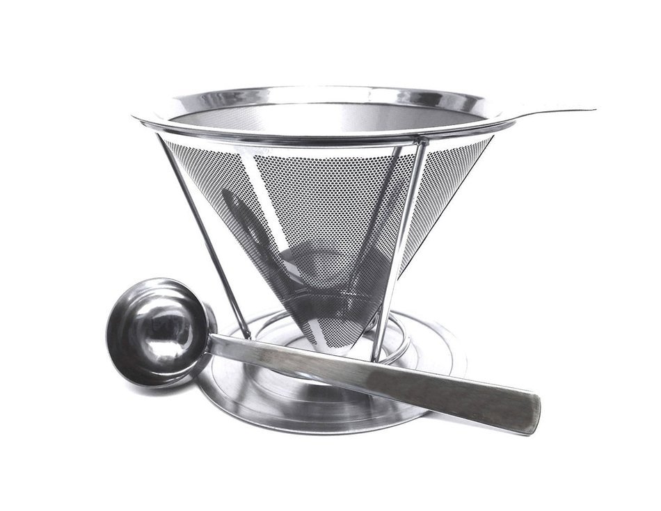 Stainless Steel Coffee Filter with Cup Stand,Reusable Paperless Pour Over Coffee Dripper and Measuring Coffee... N14