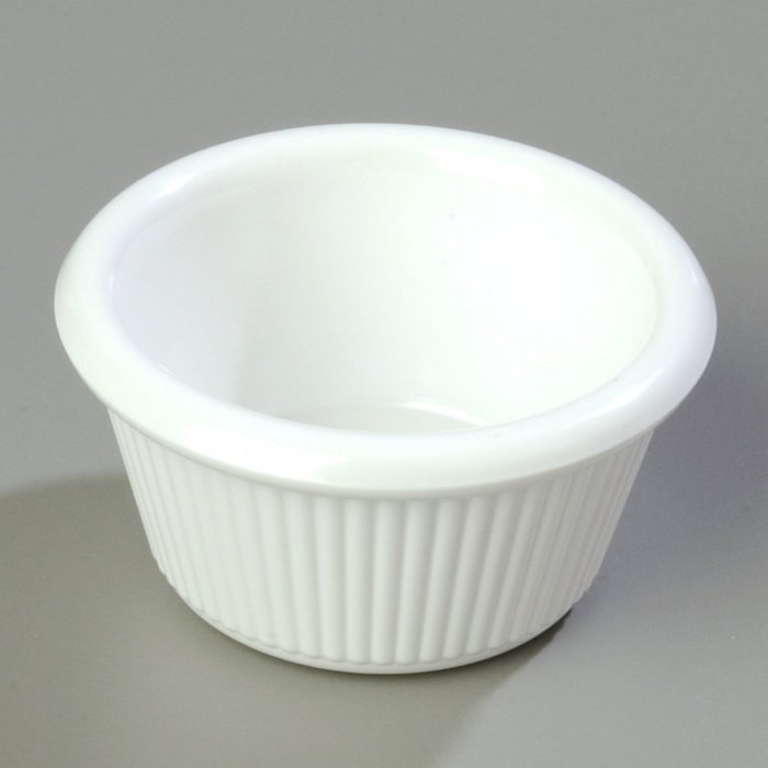 Carlisle S28202 Melamine Fluted Ramekin, 3-Ounce Capacity, 1.43" Height, White (Case of 48) N6