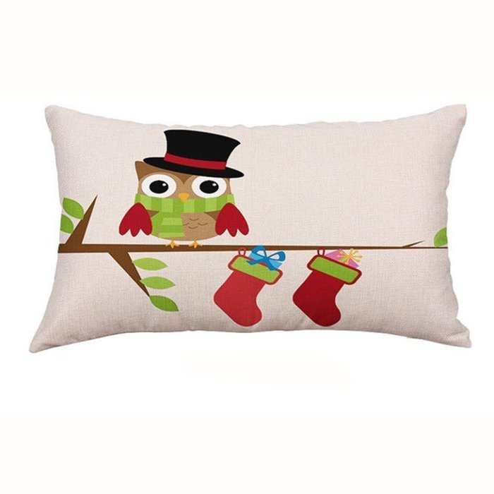 Christmas Pillow Case,Beautyvan Christmas Rectangle Cotton Linter Pillow Cases Cushion Covers (D) N2