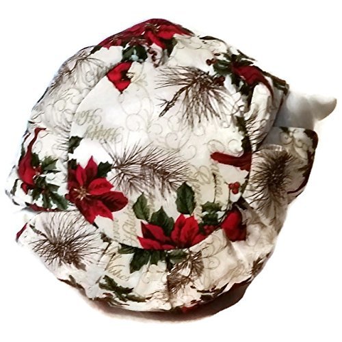 Teapot Cozy with Red poinsettias and pine boughs for 5-8 cup teapot #349 N3