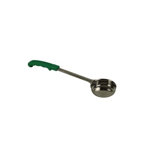 Thunder Group Solid Portion Controller 1-Piece Construction Ladles with Plastic Green Handle, 4-Ounce