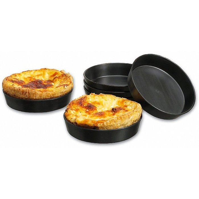 Matfer Bourgeat Exoglass Quiche / Tart Pan, 4", 12PK Black 345110