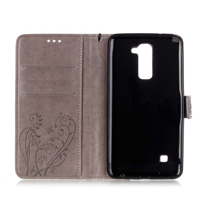 LG Stylus 2 Case,LG G Stylo 2 Case,PHEZEN Bling Rhinestone Diamond Embossed Flower Butterfly PU Leather Wallet... N24