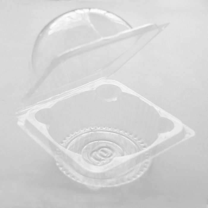 100 PCS Clear Large-Size Cupcake Muffin Boxes 4-Sided Closure + 100 PCS Cupcake Liners Gift N5