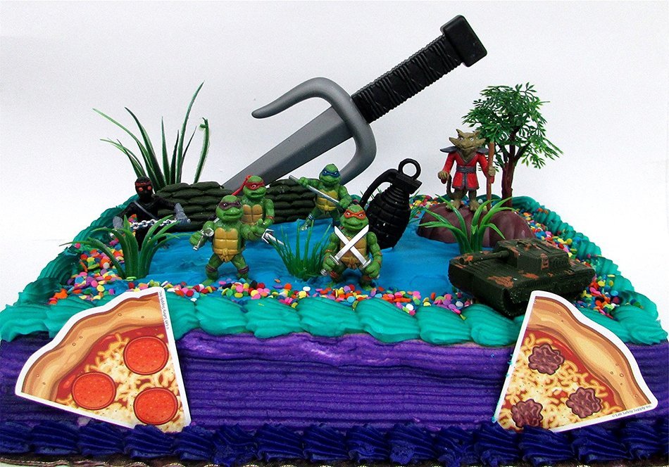 Teenage Mutant Ninja Turtles 17 Piece Birthday Cake Topper Set Featuring Sensei Splinter, Donatello, Leonardo,... N5